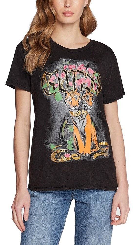 GUESS T-SHIRT GUESS DBL TIGER EASY W3RI02K9SN1 ΜΑΥΡΟ