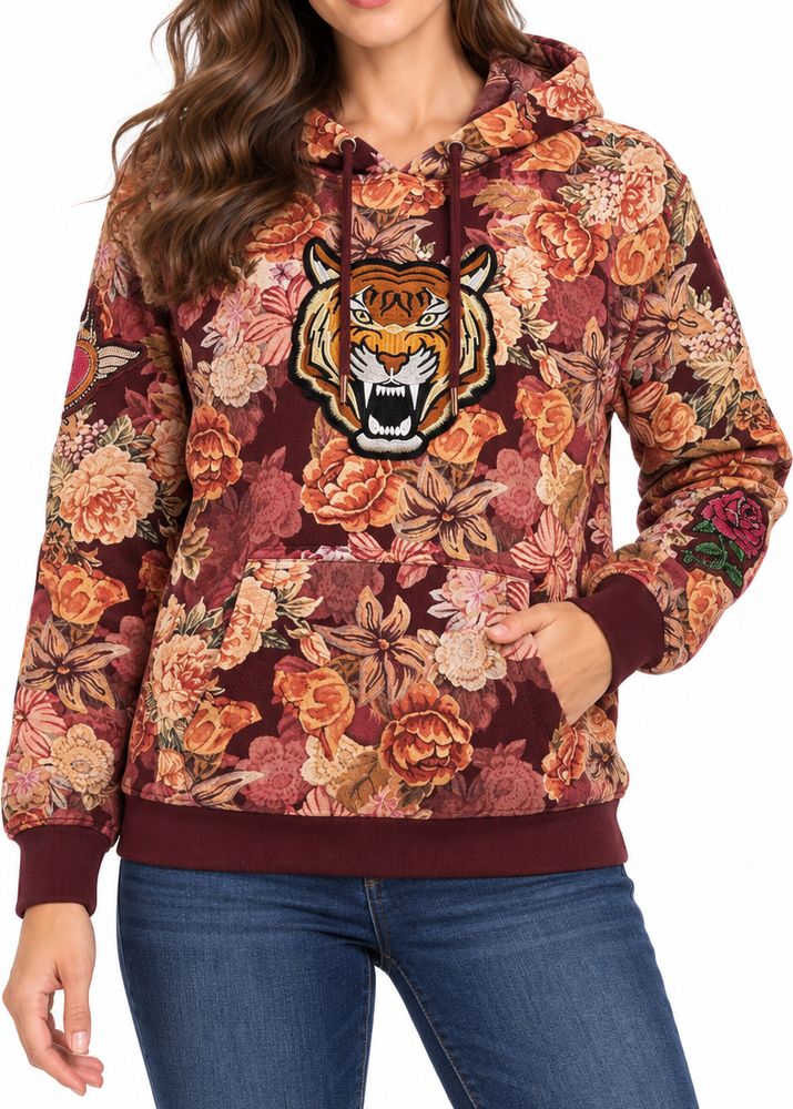 HOODIE GUESS TIGER PRINT MIX W3RQ00K9R31 ΠΟΛΥΧΡΩΜΟ