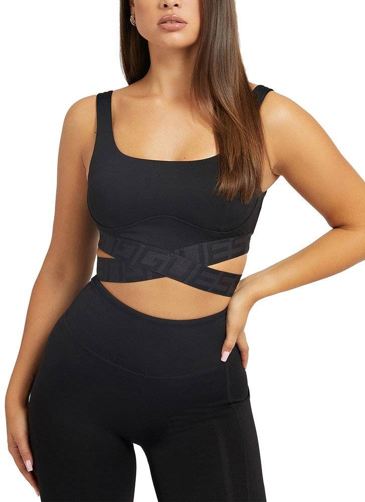 GUESS TOP GUESS DELICIA ACTIVE V3RP06MC04Z ΜΑΥΡΟ