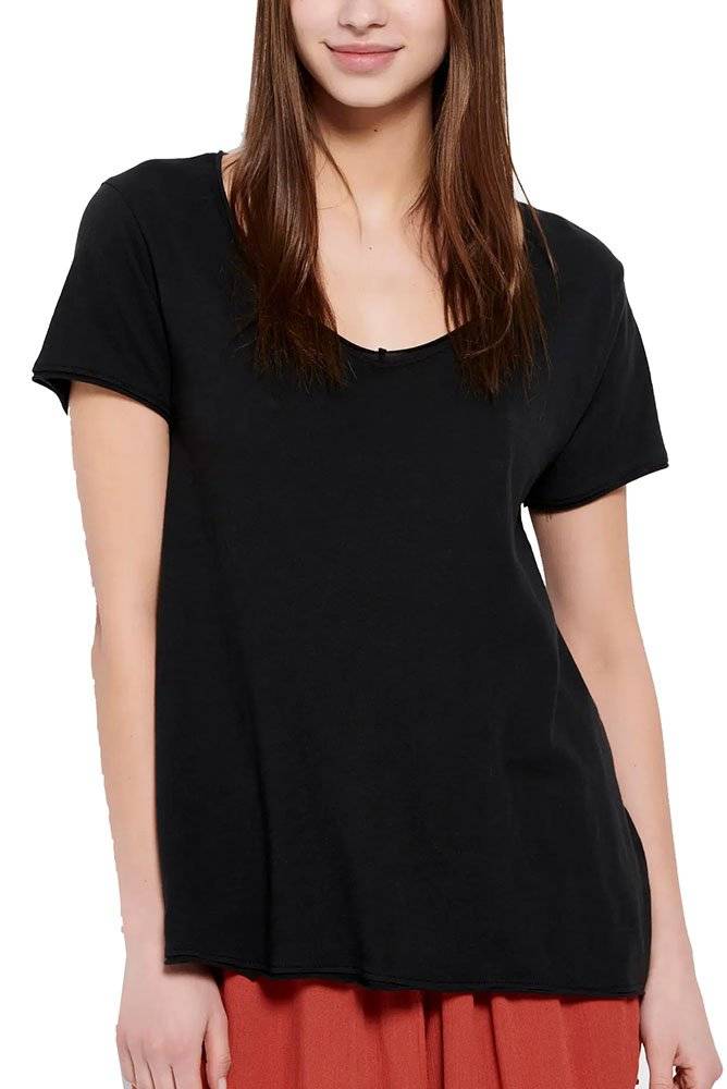 FUNKY BUDDHA T-SHIRT FUNKY BUDDHA FBL007-100-04 ΜΑΥΡΟ