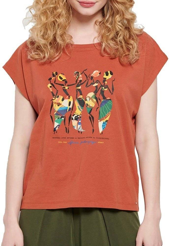 FUNKY BUDDHA T-SHIRT FUNKY BUDDHA FBL007-185-04 ΚΕΡΑΜΙΔΙ