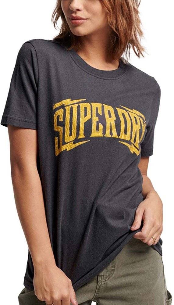 SUPERDRY T-SHIRT SUPERDRY OVIN VINTAGE EMBELLISH W1010982A ΑΝΘΡΑΚΙ