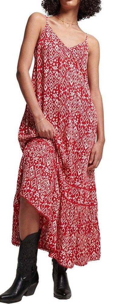 ΦΟΡΕΜΑ SUPERDRY OVIN VINTAGE LONG BEACH CAMI W8011294A ΚΟΚΚΙΝΟ