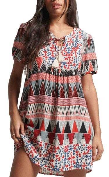 SUPERDRY ΦΟΡΕΜΑ SUPERDRY OVIN VINTAGE NOTCH NECK MINI W8011297A ΠΟΛΥΧΡΩΜΟ