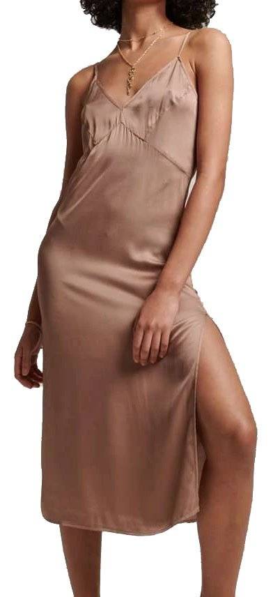 SUPERDRY ΦΟΡΕΜΑ SUPERDRY STUD STUDIOS SATIN CAMI MIDI W8011421A ΜΠΕΖ