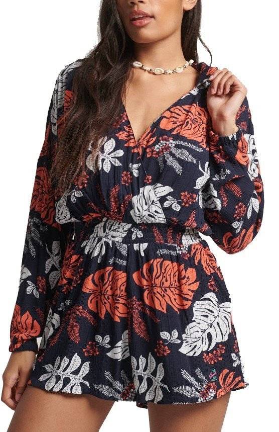 SUPERDRY ΟΛΟΣΩΜΟ ΣΟΡΤΣ SUPERDRY VINTAGE BEACH W8011305A FLORAL ΣΚΟΥΡΟ ΜΠΛΕ