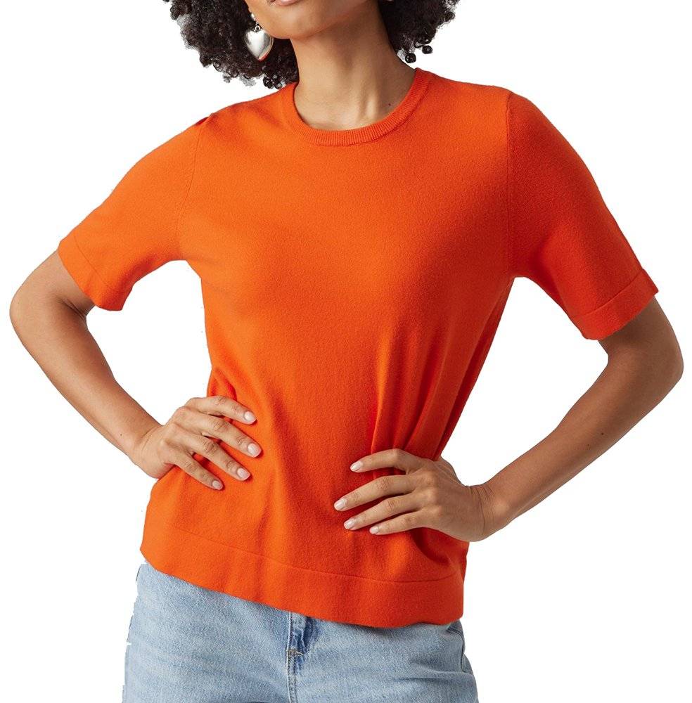 VERO MODA TOP VERO MODA VMHAPPINESS 2/4 10290602 ΠΛΕΚΤΟ ΠΟΡΤΟΚΑΛΙ