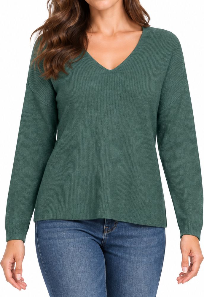 VERO MODA ΠΟΥΛΟΒΕΡ VERO MODA VMCREWLEFILE 10233357 ΣΚΟΥΡΟ ΠΡΑΣΙΝΟ
