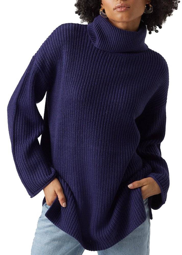 ΠΟΥΛΟΒΕΡ VERO MODA VMSAYLA OVERSIZE 10290903 ΣΚΟΥΡΟ ΜΠΛΕ