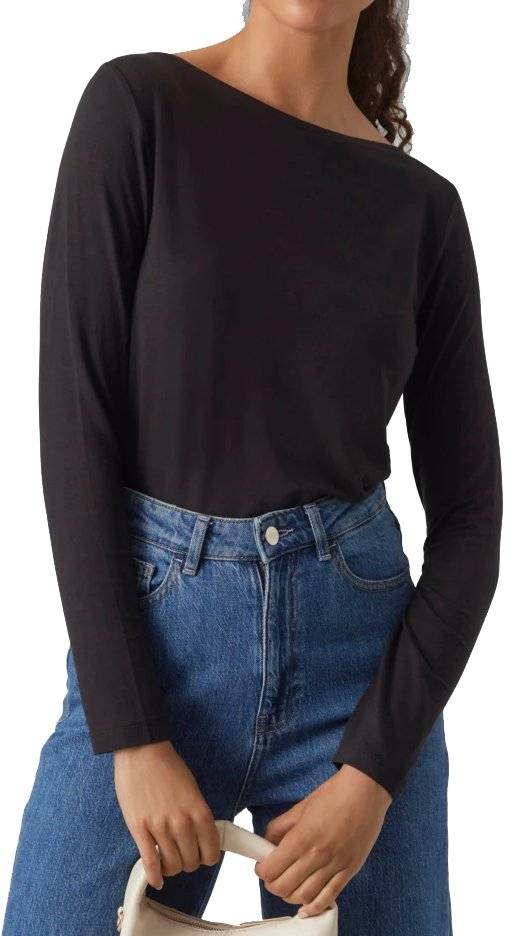 VERO MODA ΜΠΛΟΥΖΑ ΜΑΚΡΥΜΑΝΙΚΗ VERO MODA VMAVA 10259320 ΜΑΥΡΟ