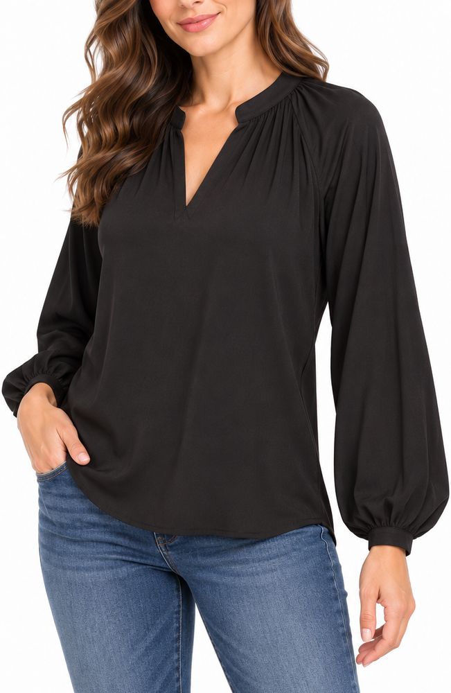 VERO MODA ΜΠΛΟΥΖΑ ΜΑΚΡΥΜΑΝΙΚΗ VERO MODA VMSUNNY 10294591 ΜΑΥΡΟ