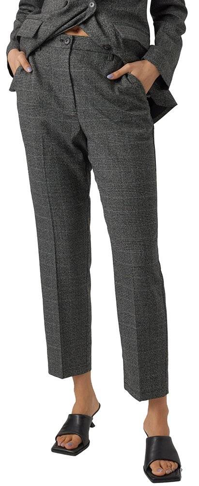 VERO MODA ΠΑΝΤΕΛΟΝΙ VERO MODA VMMILA HR TAPERED CHECK 10291911 ΣΚΟΥΡΟ ΓΚΡΙ