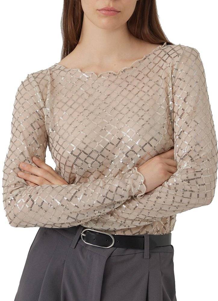 VERO MODA ΜΠΛΟΥΖΑ ΜΑΚΡΥΜΑΝΙΚΗ VERO MODA VMSAFINA 10299302 ΕΚΡΟΥ