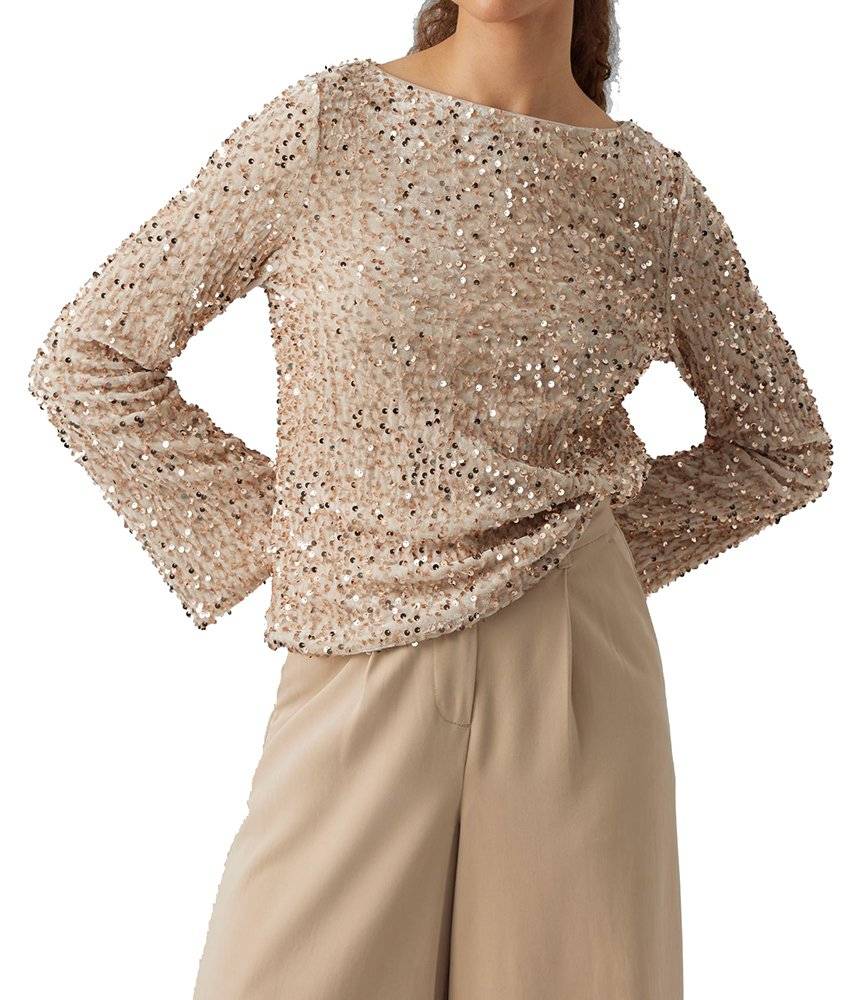 VERO MODA ΜΠΛΟΥΖΑ ΜΑΚΡΥΜΑΝΙΚΗ VERO MODA VMBELLA 10298495 ΜΠΕΖ