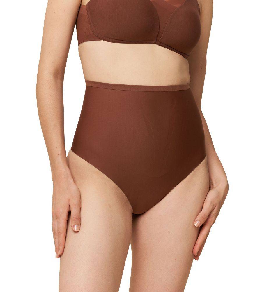 ΣΛΙΠΑΚΙ TRIUMPH TRIUMPH SHAPE SMART HIGHWAIST STRING ΣΚΟΥΡΟ ΚΑΦΕ