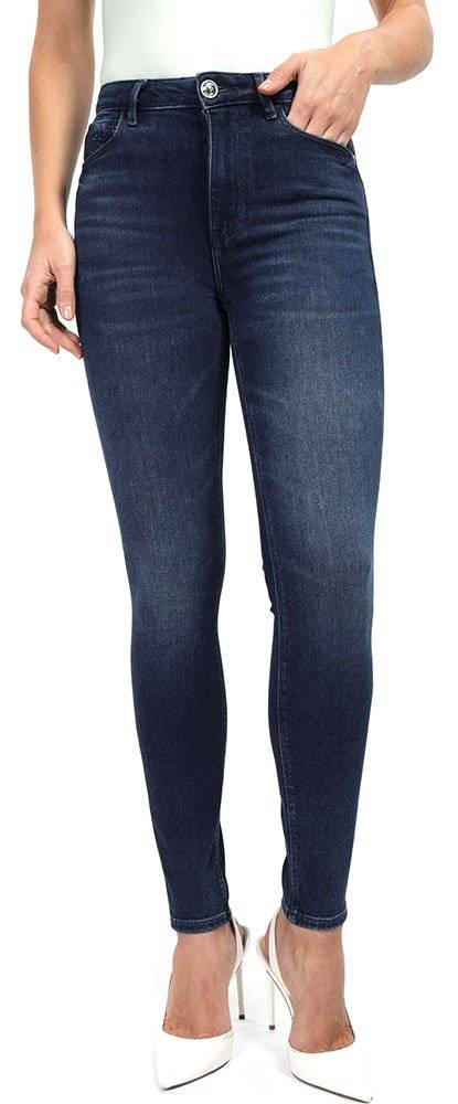 GUESS JEANS GUESS 1981 SKINNY W3YA46D52J4 ΣΚΟΥΡΟ ΜΠΛΕ
