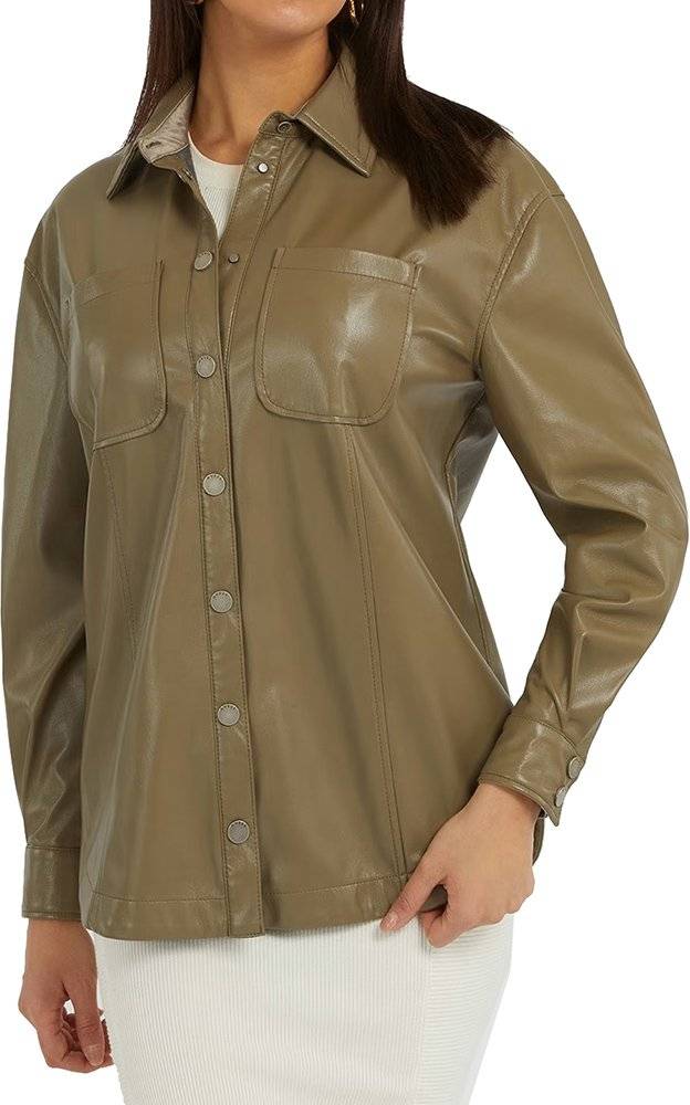 GUESS ΠΟΥΚΑΜΙΣΟ GUESS CAROLA FAUX LEATHER W3YH57WF8Q0 ΧΑΚΙ