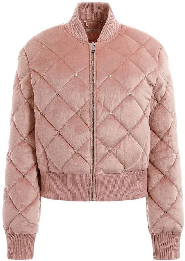ΜΠΟΥΦΑΝ GUESS EVA QUILTED BOMBER W3YL08WFIS0 ΡΟΖ