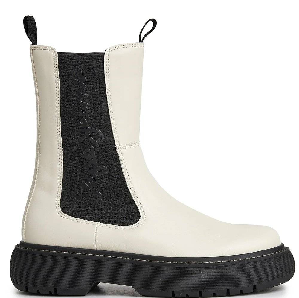 PEPE JEANS ΜΠΟΤΑΚΙ PEPE JEANS YOKO CHELSEA PLS50504 ΕΚΡΟΥ/ΜΑΥΡΟ