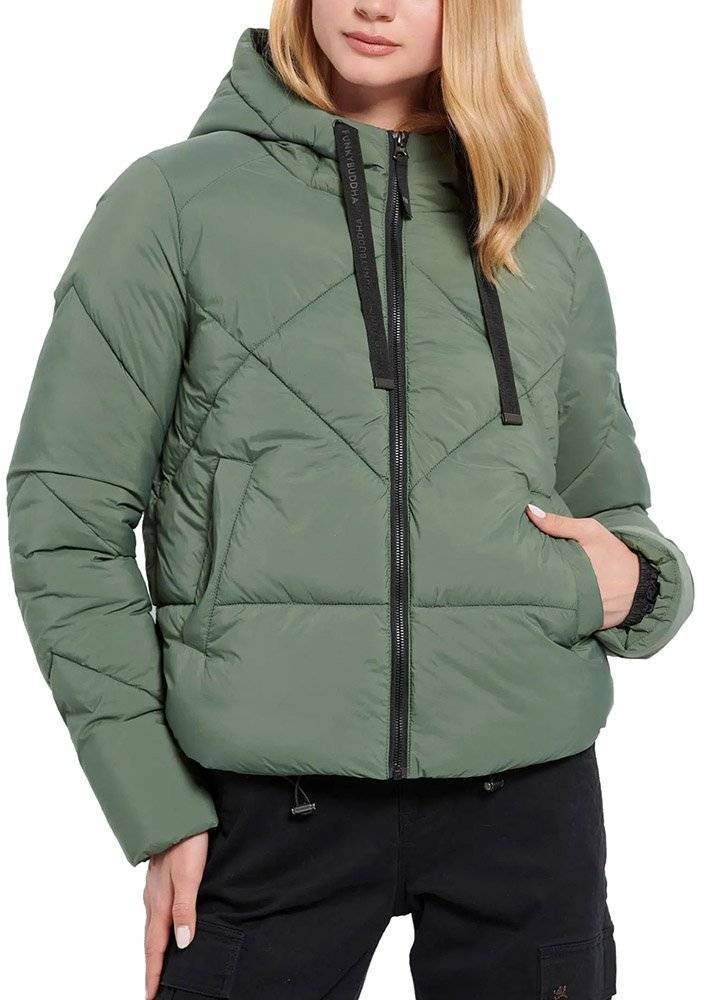 FUNKY BUDDHA ΜΠΟΥΦΑΝ FUNKY BUDDHA PUFFER FBL008-104-01 ΣΚΟΥΡΟ ΠΡΑΣΙΝΟ