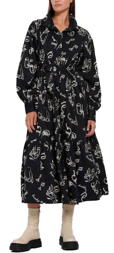 FUNKY BUDDHA ΦΟΡΕΜΑ FUNKY BUDDHA MAXI FBL008-136-13 ΜΑΥΡΟ