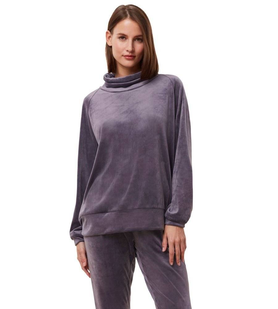 TOP TRIUMPH COZY COMFORT VELOUR SWEATER ΣΚΟΥΡΟ ΜΠΛΕ
