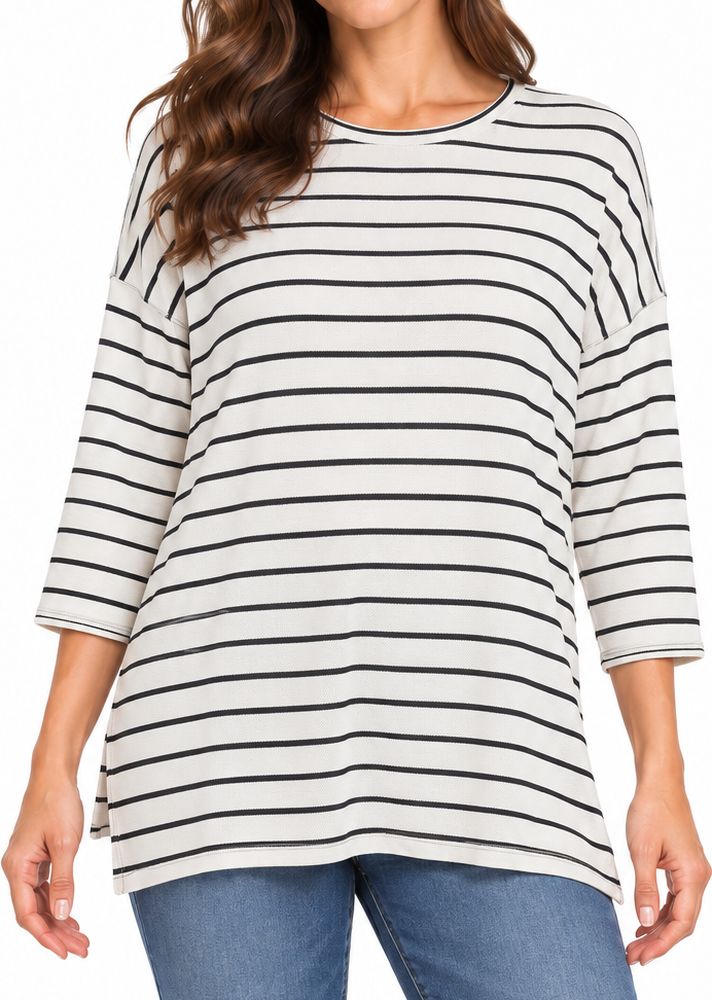 VERO MODA ΠΟΥΛΟΒΕΡ VERO MODA VMBRIANNA 3/4 10277858 ΛΕΥΚΟ/ΜΑΥΡΟ