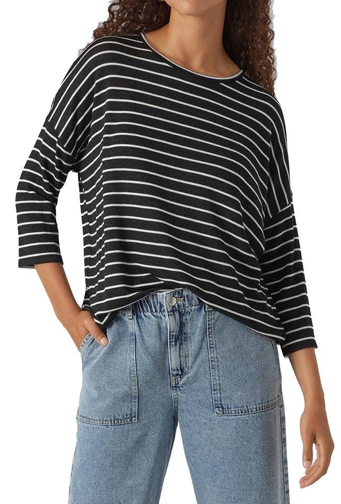 VERO MODA ΠΟΥΛΟΒΕΡ VERO MODA VMBRIANNA 3/4 10277858 ΜΑΥΡΟ ΛΕΥΚΟ
