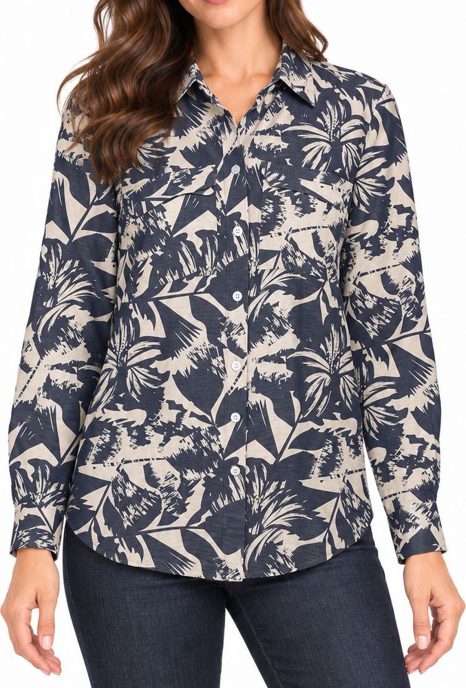 VERO MODA ΠΟΥΚΑΜΙΣΟ VERO MODA VMJOSIE POCKET 10303397 FLORAL ΣΚΟΥΡΟ ΜΠΛΕ