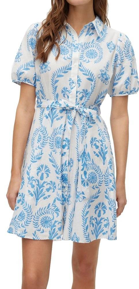 VERO MODA ΦΟΡΕΜΑ VERO MODA VMDICTHE 2/4 VOLUME 10303728 FLORAL ΛΕΥΚΟ/ΜΠΛΕ
