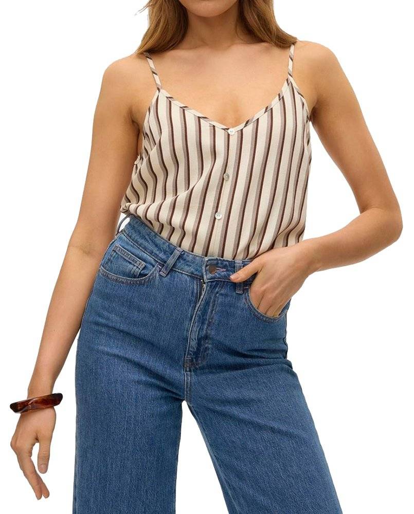 VERO MODA TOP VERO MODA VMMYMILO SINGLET 10303690 ΡΙΓΕ ΜΠΕΖ