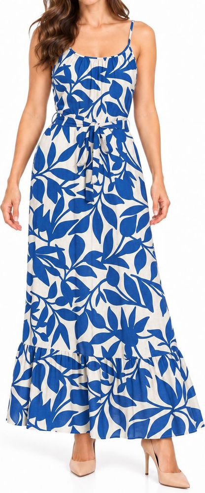 VERO MODA ΦΟΡΕΜΑ VERO MODA VMEASY JOY 7/8 10286748 FLORAL ΛΕΥΚΟ/ΜΠΛΕ