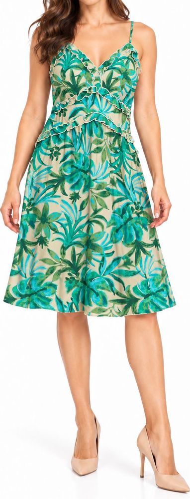 VERO MODA ΦΟΡΕΜΑ VERO MODA VMSMILLA 10307976 FLORAL ΠΡΑΣΙΝΟ