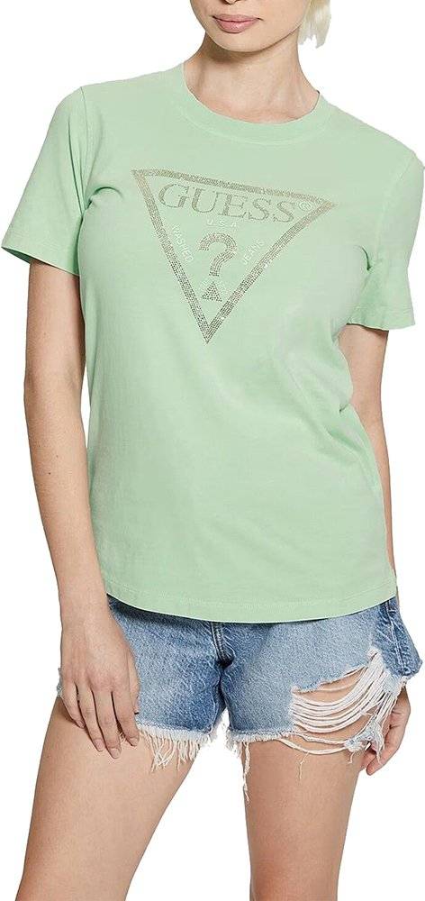 T-SHIRT GUESS VINTAGE LOGO STONES W4GI26I3Z14 ΑΝΟΙΧΤΟ ΠΡΑΣΙΝΟ