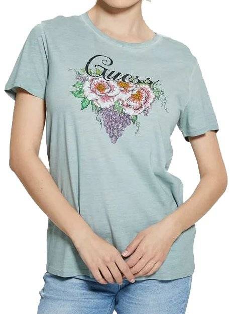 GUESS T-SHIRT GUESS GRAPE VINE LOGO EASY W4GI49K9SN1 ΠΡΑΣΙΝΟ