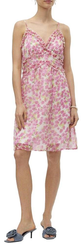 VERO MODA ΦΟΡΕΜΑ VERO MODA VMSMILLA 10307976 FLORAL ΛΕΥΚΟ/ΡΟΖ