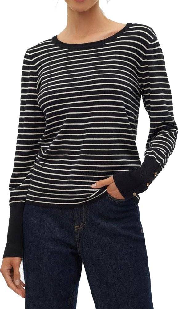 VERO MODA ΠΟΥΛΟΒΕΡ VERO MODA VMDORY ΡΙΓΕ 10309308 ΜΑΥΡΟ/ΜΠΕΖ