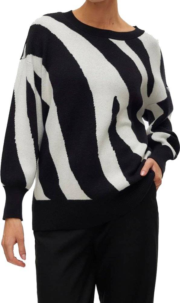 VERO MODA ΠΟΥΛΟΒΕΡ VERO MODA VMNANCY 10310665 ΜΑΥΡΟ/ΕΚΡΟΥ