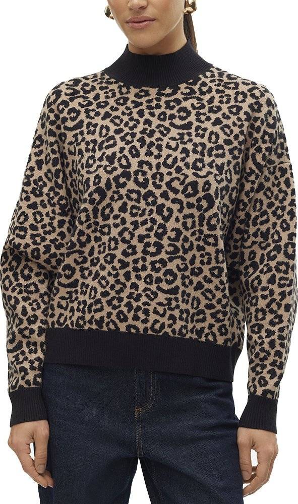 VERO MODA ΠΟΥΛΟΒΕΡ VERO MODA VMARIA ART BATWING 10314460 ΜΑΥΡΟ/ΚΑΦΕ