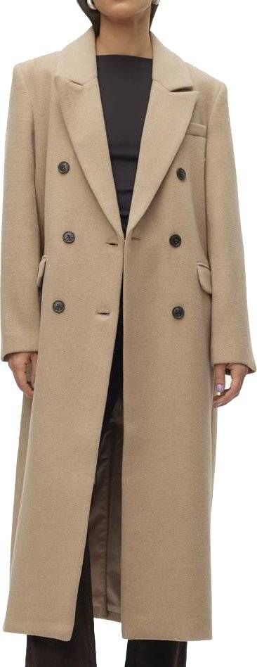 VERO MODA ΠΑΛΤΟ VERO MODA VMEDENSIA LONG WOOL 10315484 ΑΝΟΙΧΤΟ ΚΑΦΕ ΜΕΛΑΝΖΕ
