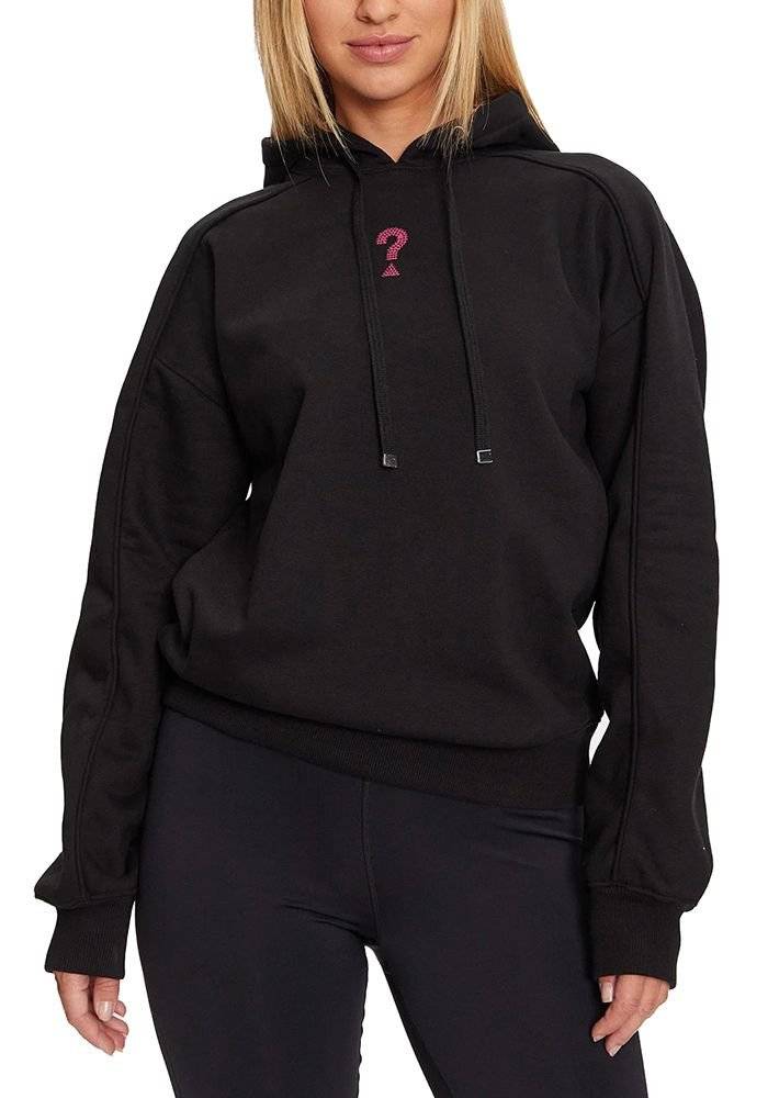 GUESS HOODIE GUESS ROSES TRIANGLE W4BQ05KBY51 ΜΑΥΡΟ