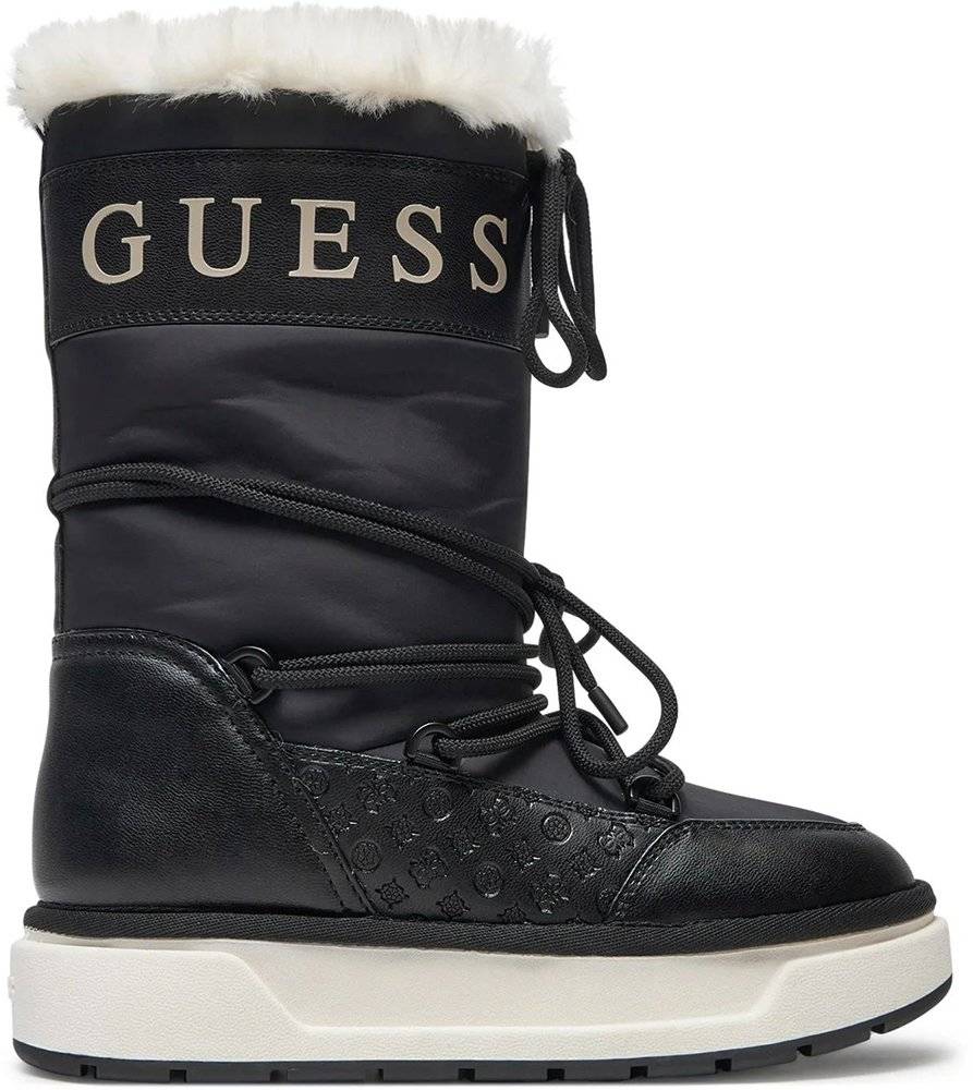 GUESS ΜΠΟΤΕΣ ΧΙΟΝΙΟΥ GUESS UNDELO FLFUELELE11 ΜΑΥΡΟ