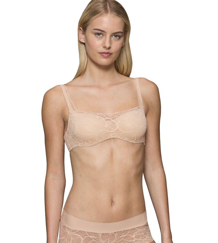 TRIUMPH ΣΟΥΤΙΕΝ TRIUMPH BODY MAKE-UP ILLUSION LACE BALCONETTE ΑΝΟΙΧΤΟ ΜΠΕΖ