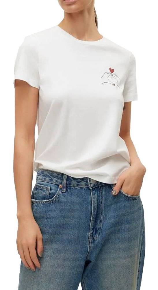 VERO MODA T-SHIRT VERO MODA VMVIVA HEART OF HANDS 10322077 ΛΕΥΚΟ