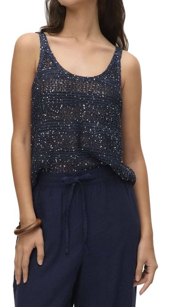 TOP VERO MODA VMLEILANI STRIPE 10327759 ΣΚΟΥΡΟ ΜΠΛΕ