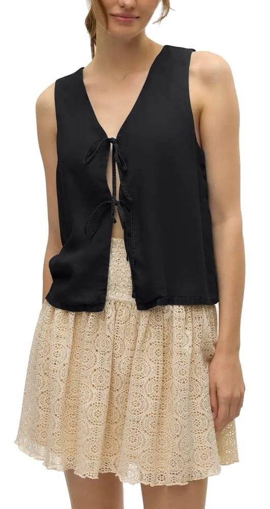 VERO MODA TOP VERO MODA VMFLEUR 10326066 DENIM ΜΑΥΡΟ
