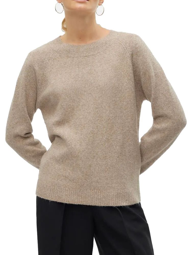 VERO MODA ΠΟΥΛΟΒΕΡ VERO MODA VMDOFFY 10201022 ΑΝΟΙΧΤΟ ΚΑΦΕ ΜΕΛΑΝΖΕ