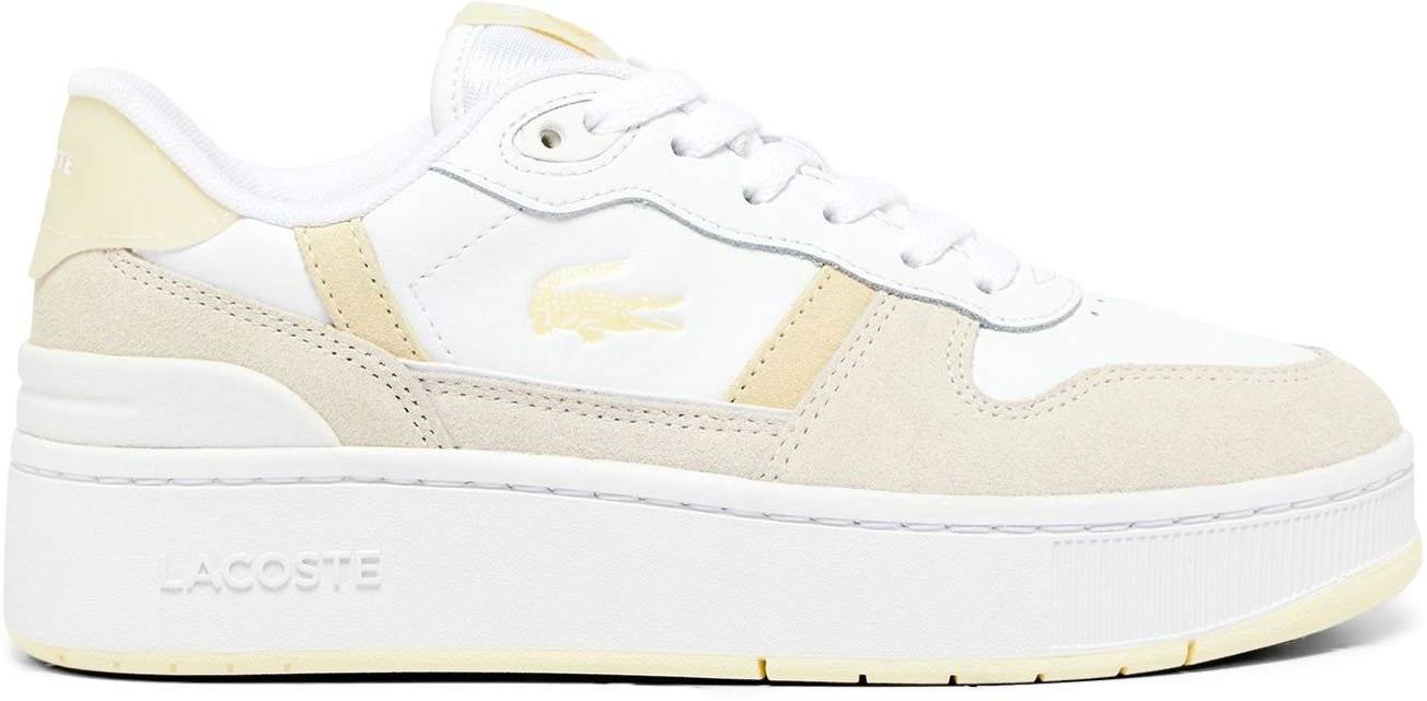 LACOSTE ΠΑΠΟΥΤΣΙ LACOSTE T-CLIP PLATFORM 49SFA0076 2H8 ΛΕΥΚΟ/ΑΝΟΙΧΤΟ ΚΙΤΡΙΝΟ
