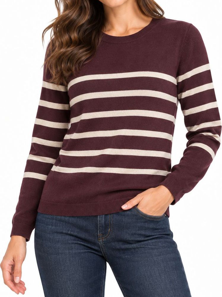 VERO MODA ΠΟΥΛΟΒΕΡ VERO MODA VMSABA PLAIN STRIPES 10309324 ΜΩΒ