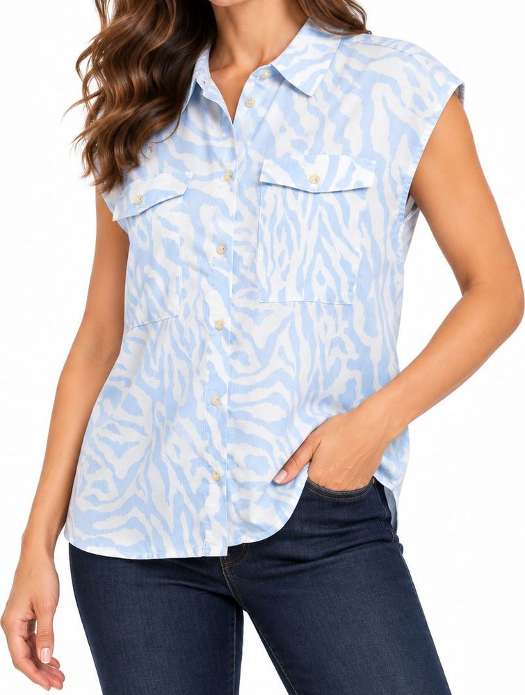 VERO MODA ΠΟΥΚΑΜΙΣΟ VERO MODA VMBREE 10341628 ZEBRA ΛΕΥΚΟ/ΓΑΛΑΖΙΟ